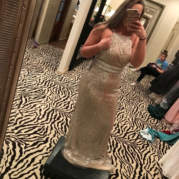 Jovani Silver&Gold Prom Dress - Picture 3 of 4